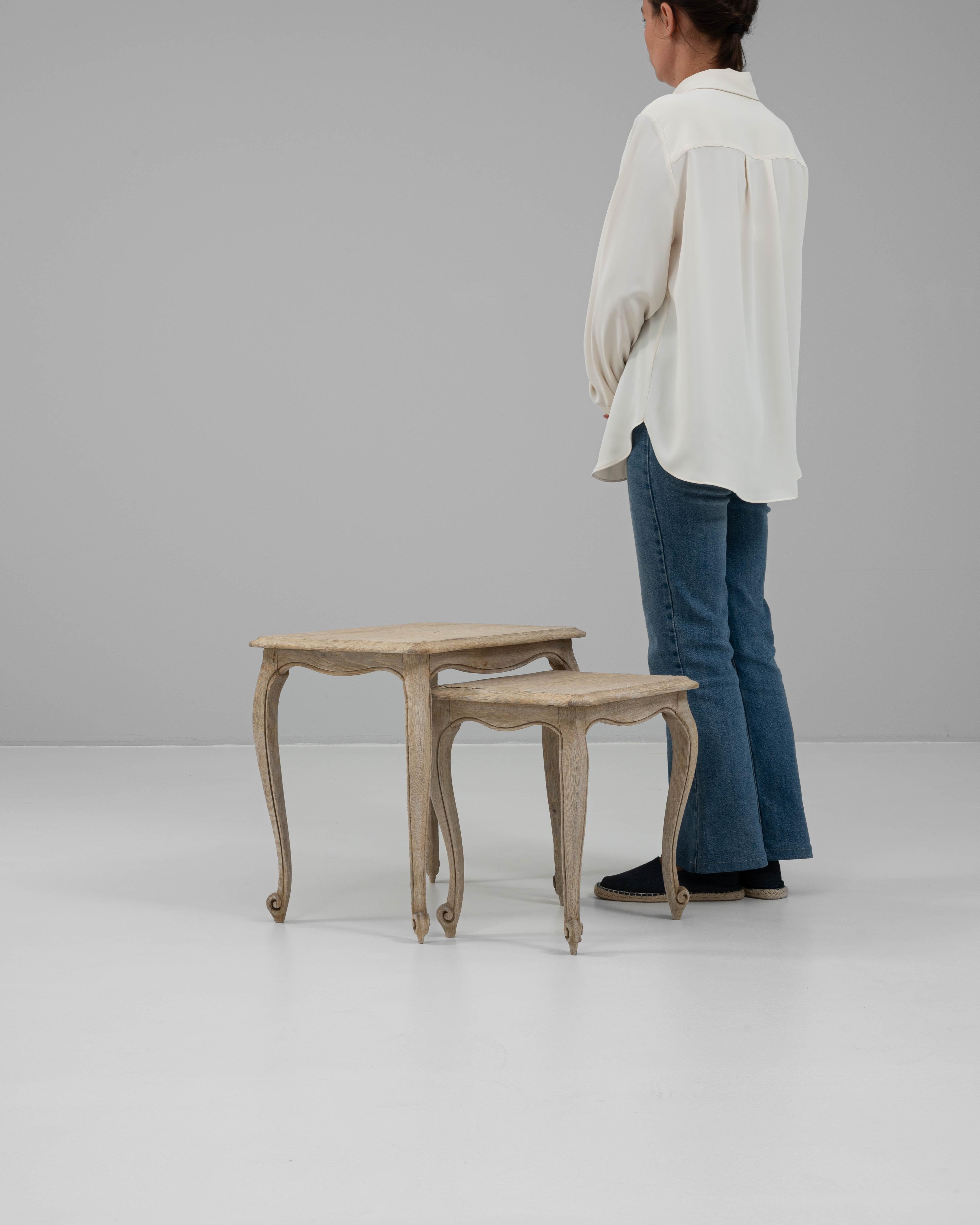 20th Century French Oak Nesting Tables For Sale 3