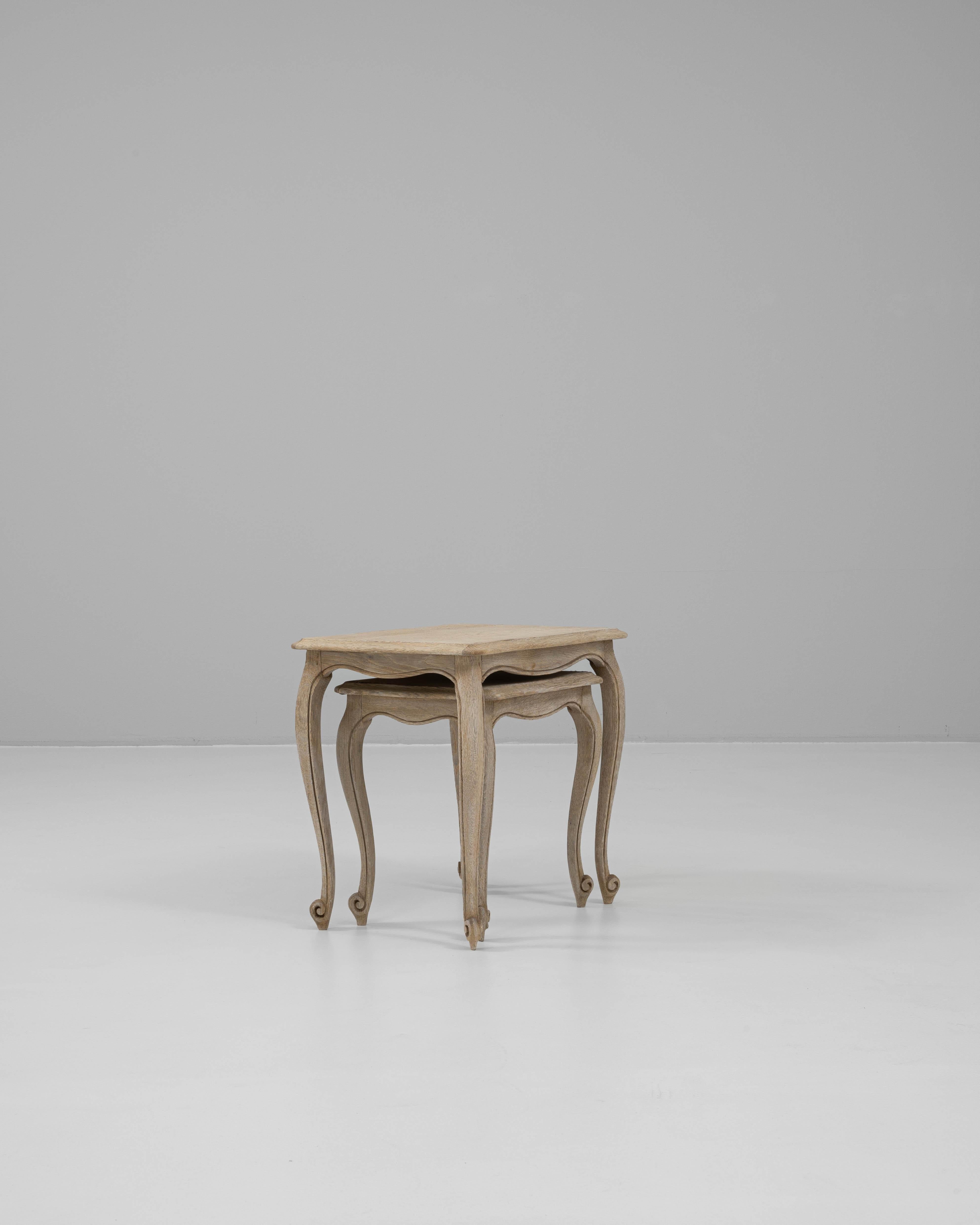 20th Century French Oak Nesting Tables For Sale 4