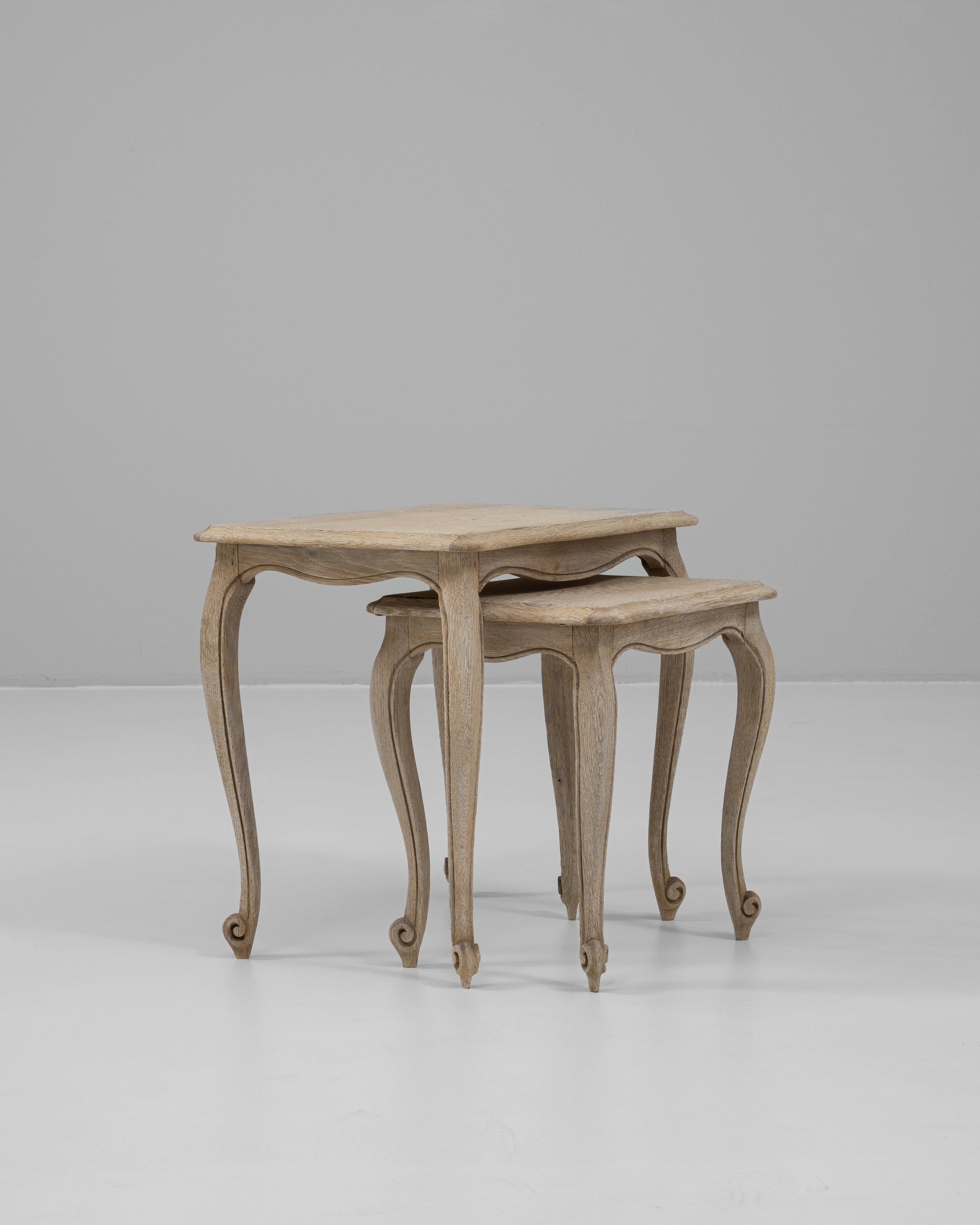 20th Century French Oak Nesting Tables For Sale 5
