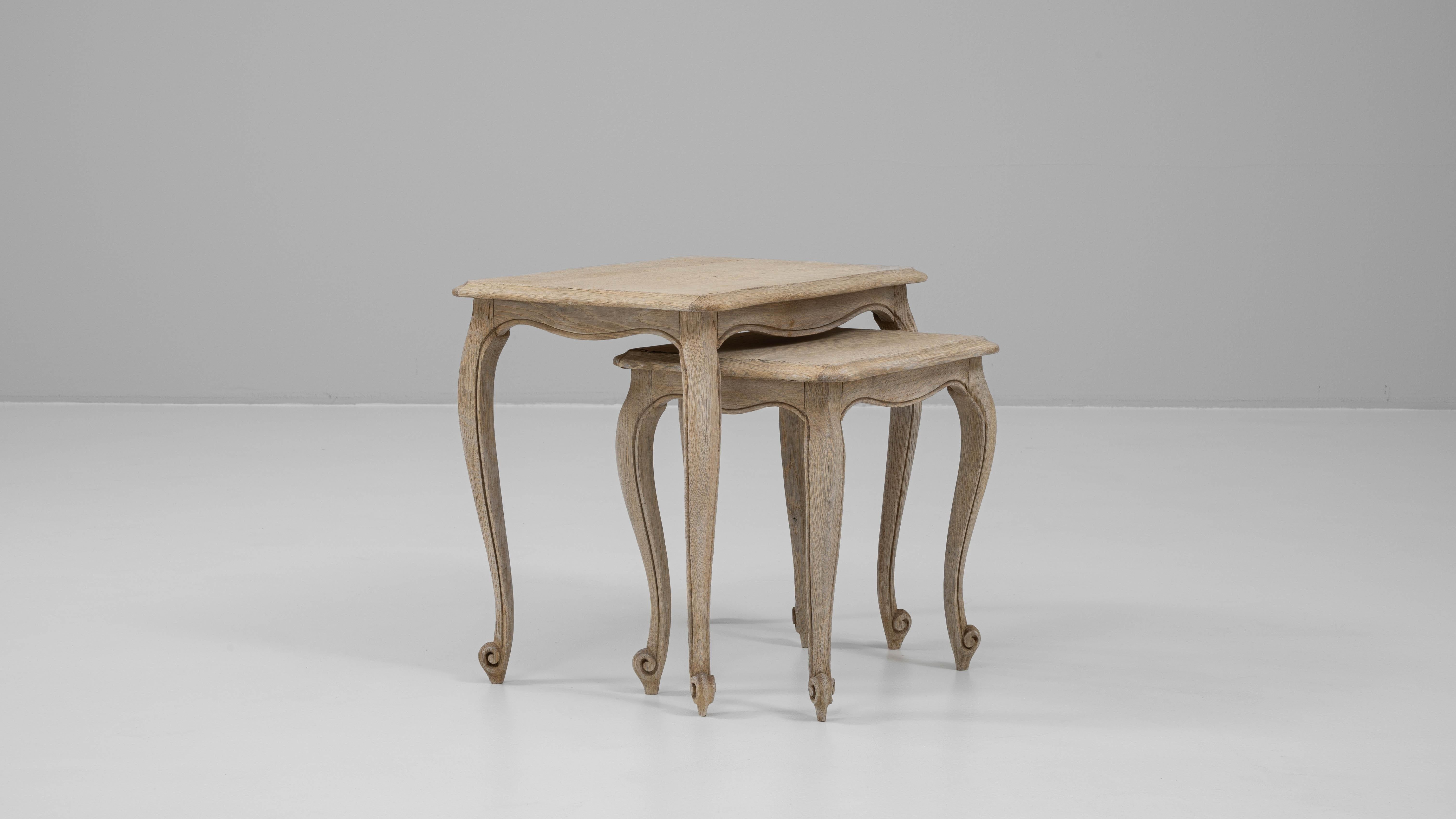 20th Century French Oak Nesting Tables For Sale 6