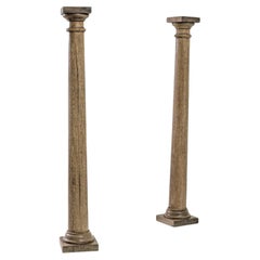 20th Century French Oak Pedestals, a Pair