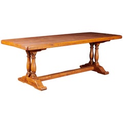 20th Century, French Oak Province Column Dining Table