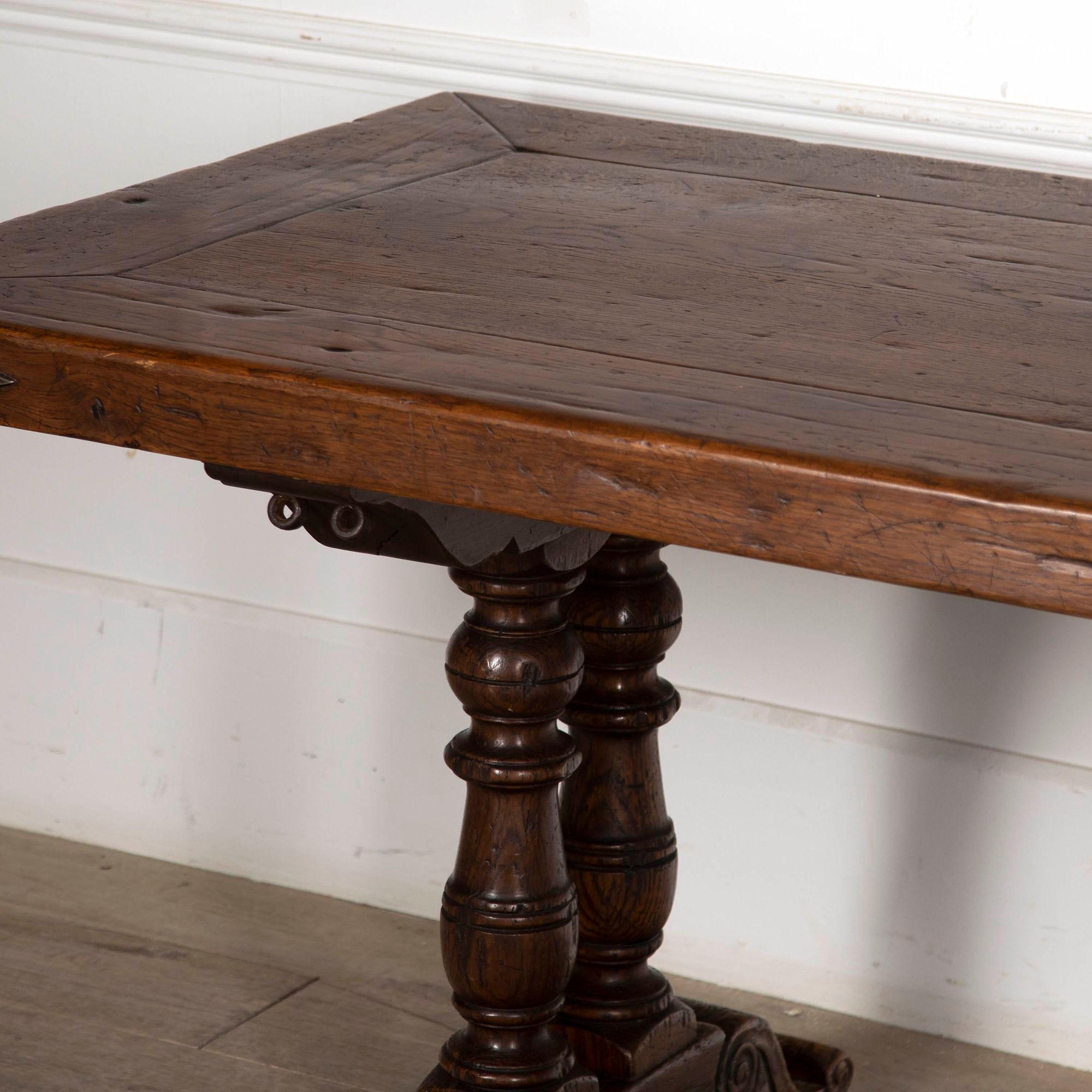 20th Century French Oak Refectory Table For Sale 7
