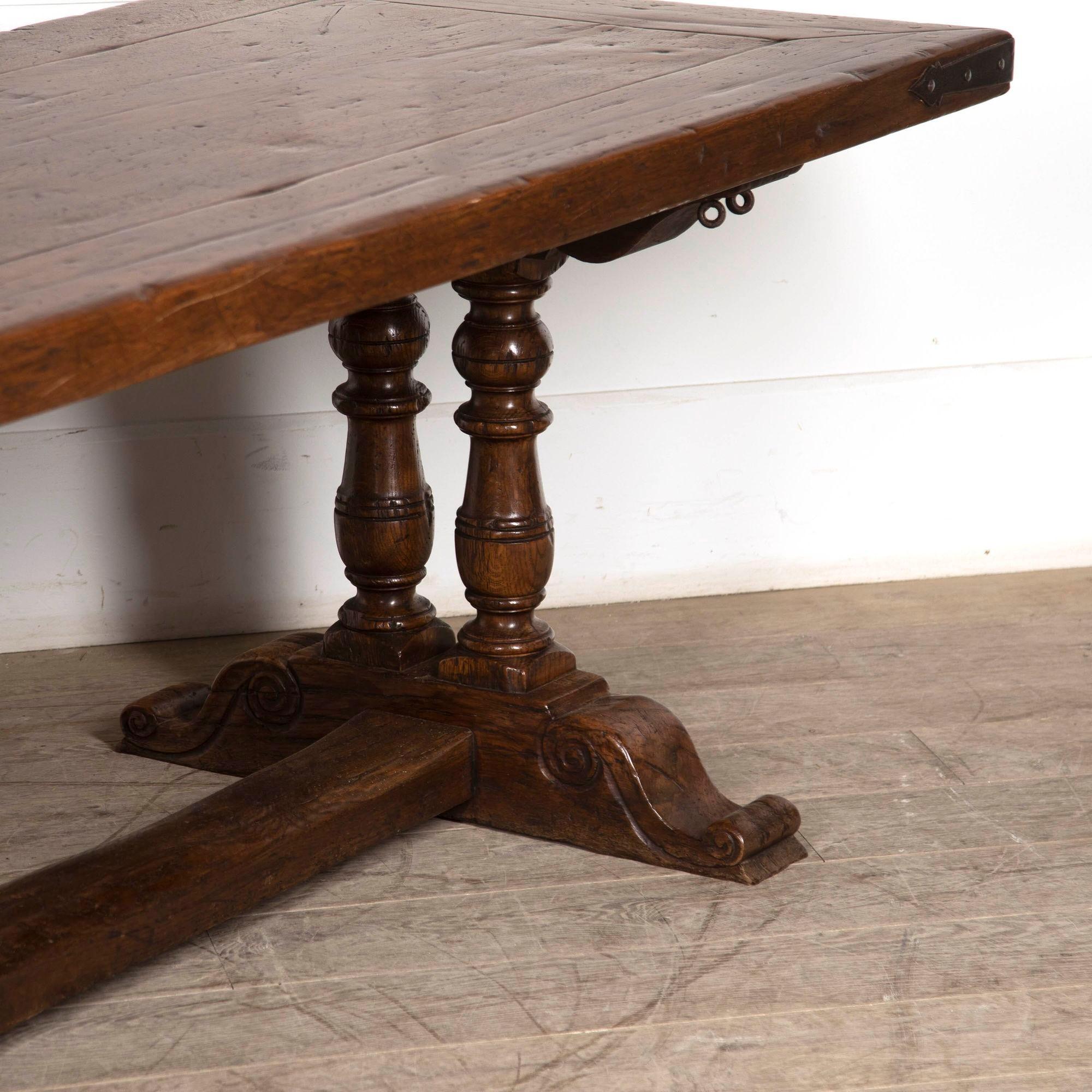 20th Century French Oak Refectory Table For Sale 2