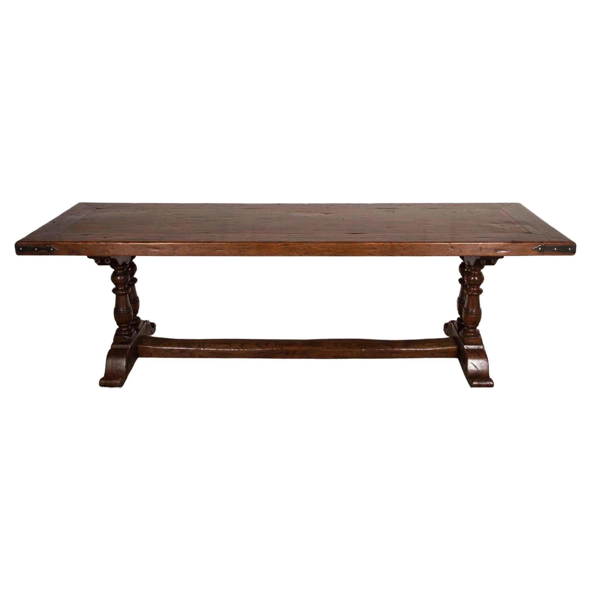 20th Century French Oak Refectory Table For Sale
