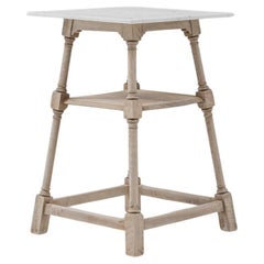 Table d'appoint française du 20ème siècle avec plateau en marbre
