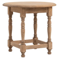 20th Century French Oak Side Table with Square Top