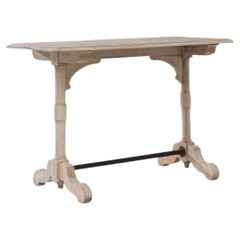 20th Century French Oak Side Table with Trestle Legs, Vintage Charm