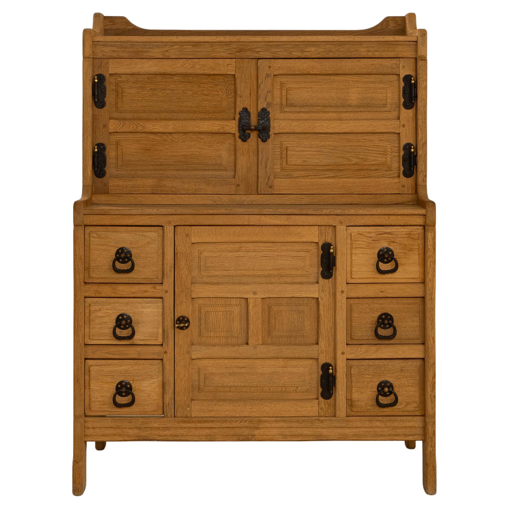 20th Century French Oak Sideboard With Iron Hardware For Sale