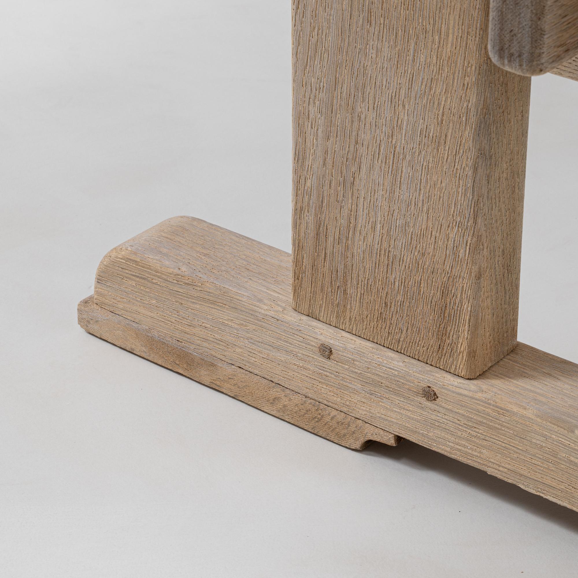 Table de salle à manger à tréteaux en Oak Oak français du 20e siècle en vente 4