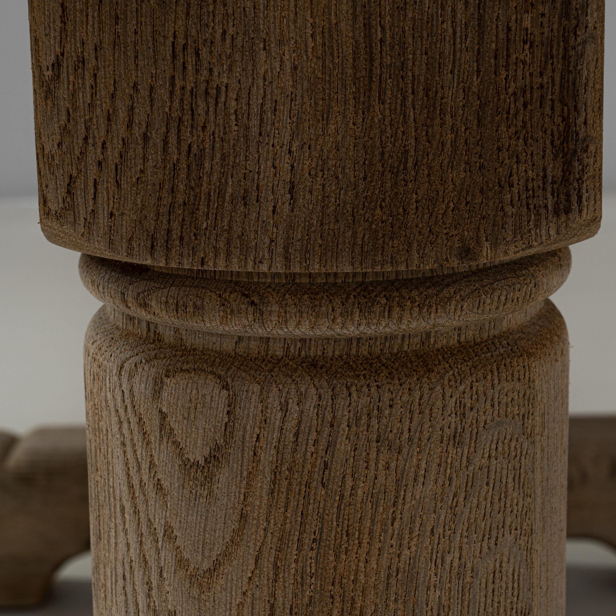 Table de salle à manger à tréteaux en Oak Oak français du 20e siècle en vente 4