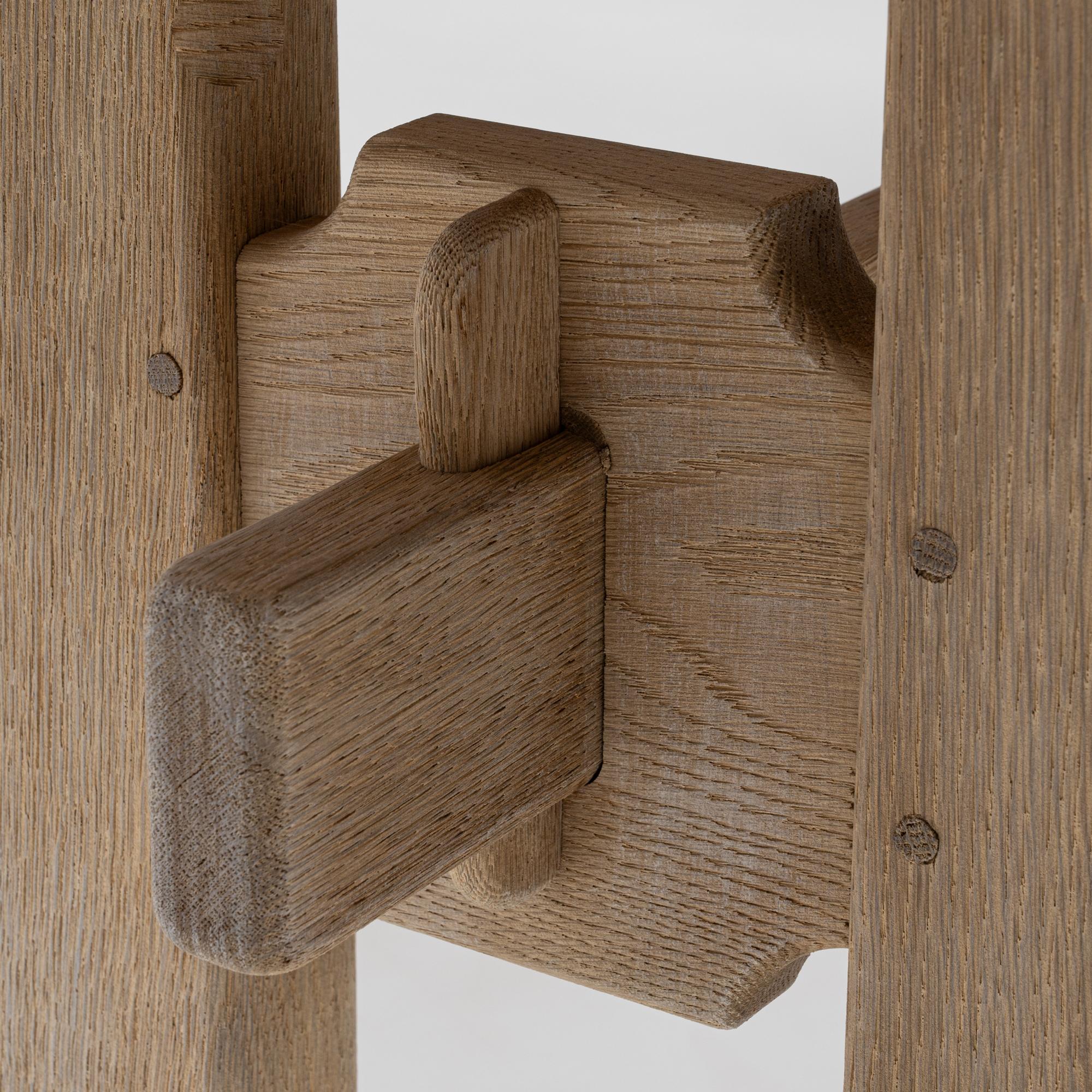 Table de salle à manger à tréteaux en Oak Oak français du 20e siècle en vente 5