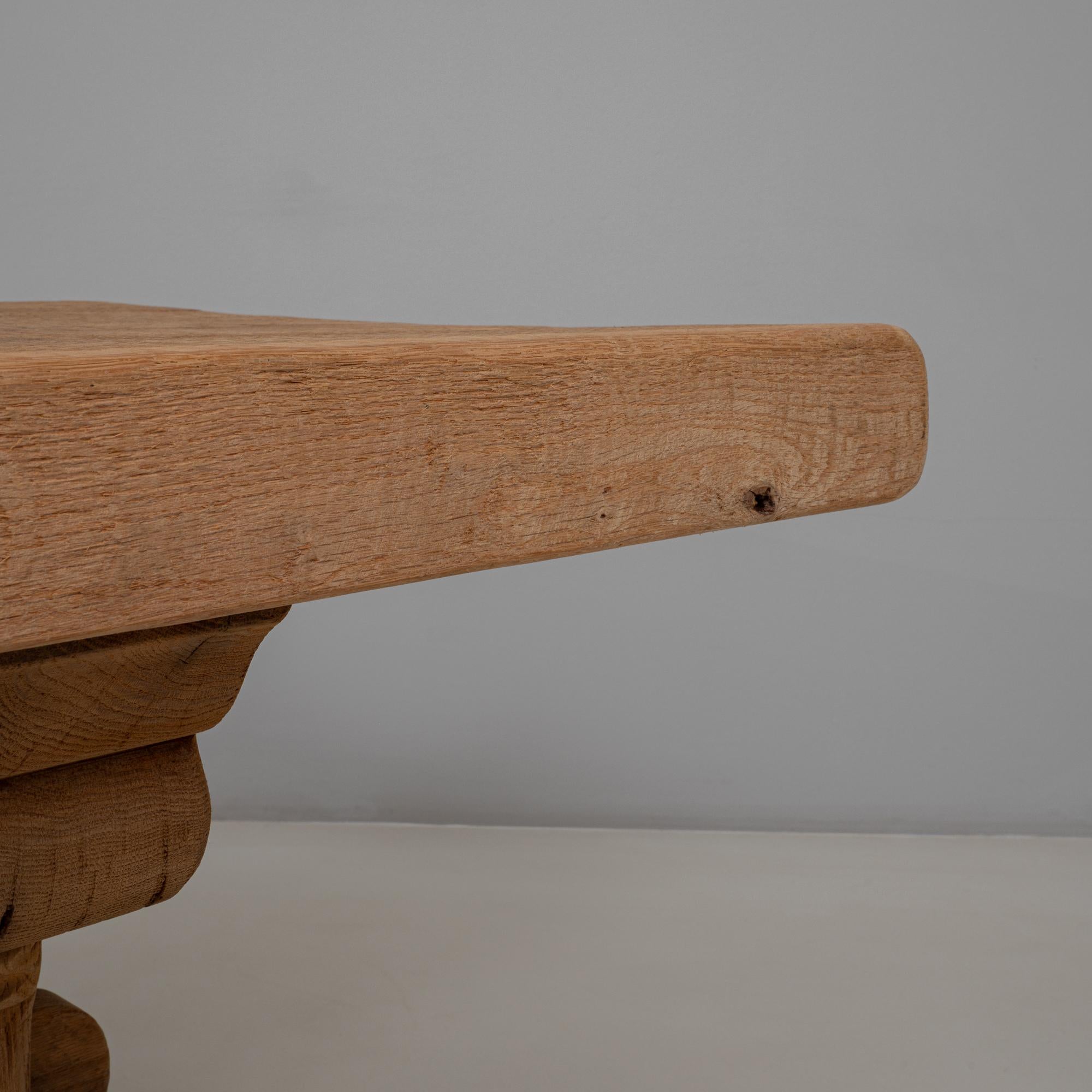 Table de salle à manger à tréteaux en Oak Oak français du 20e siècle en vente 6