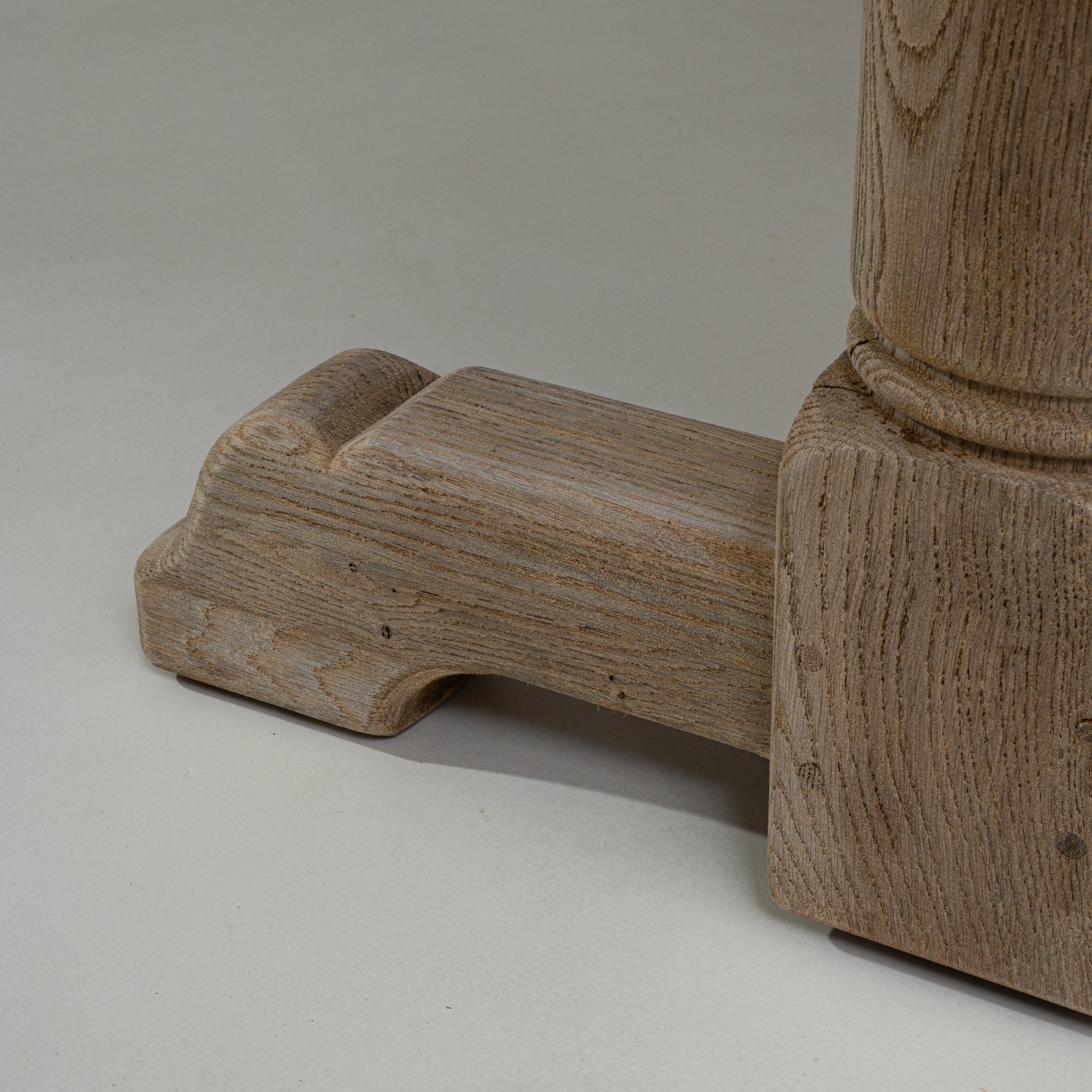 Table de salle à manger à tréteaux en Oak Oak français du 20e siècle en vente 7