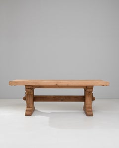20th Century French Oak Trestle Dining Table