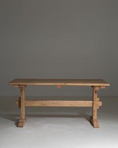 20th Century French Oak Trestle Dining Table