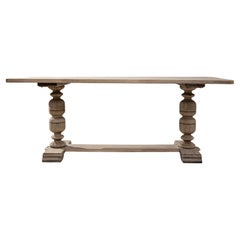 20th Century French Oak Trestle Dining Table