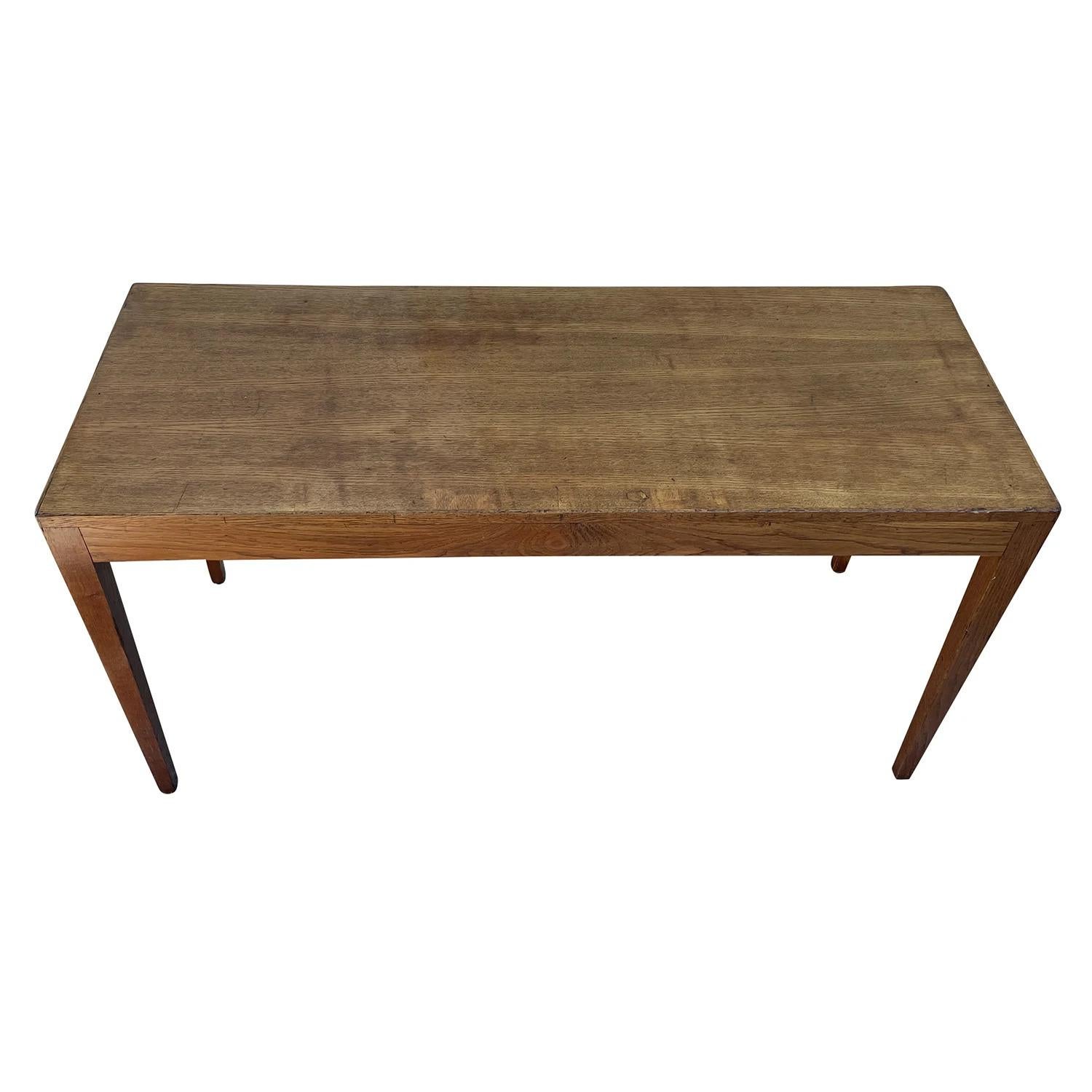 Hand-Crafted 20th Century French Oakwood Freestanding Console Table by Jean-Michel Frank