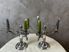 20th century French of Pair Silverplated Candleholder, 1950s