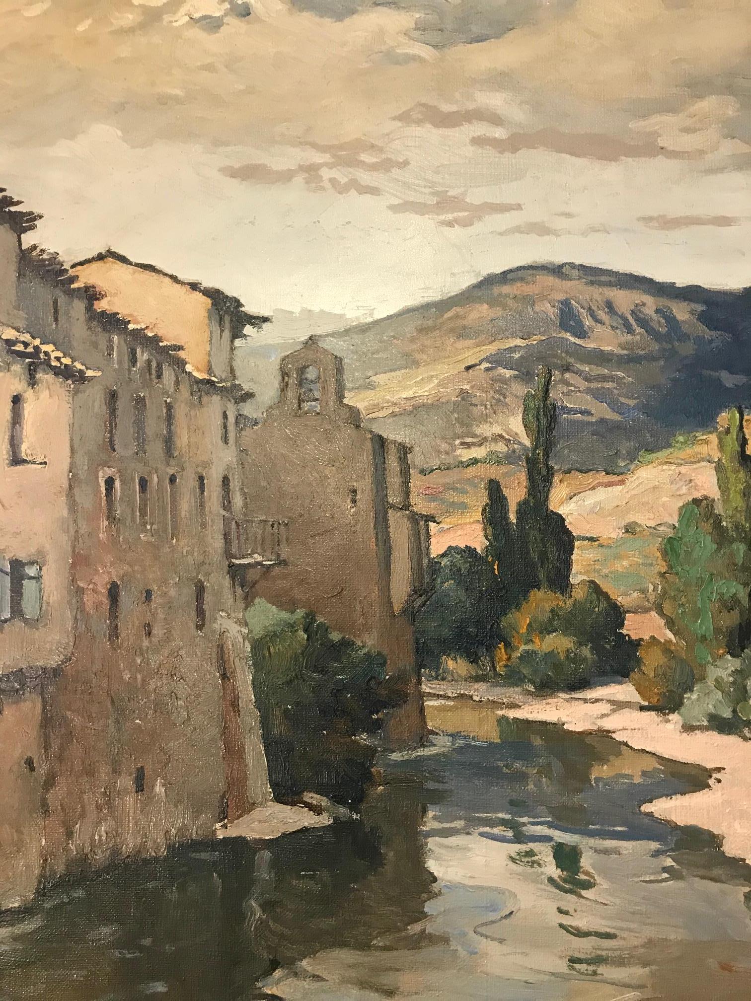 20th Century French Oil on Canvas by Gabriel Vié, 1940s In Good Condition In LEGNY, FR