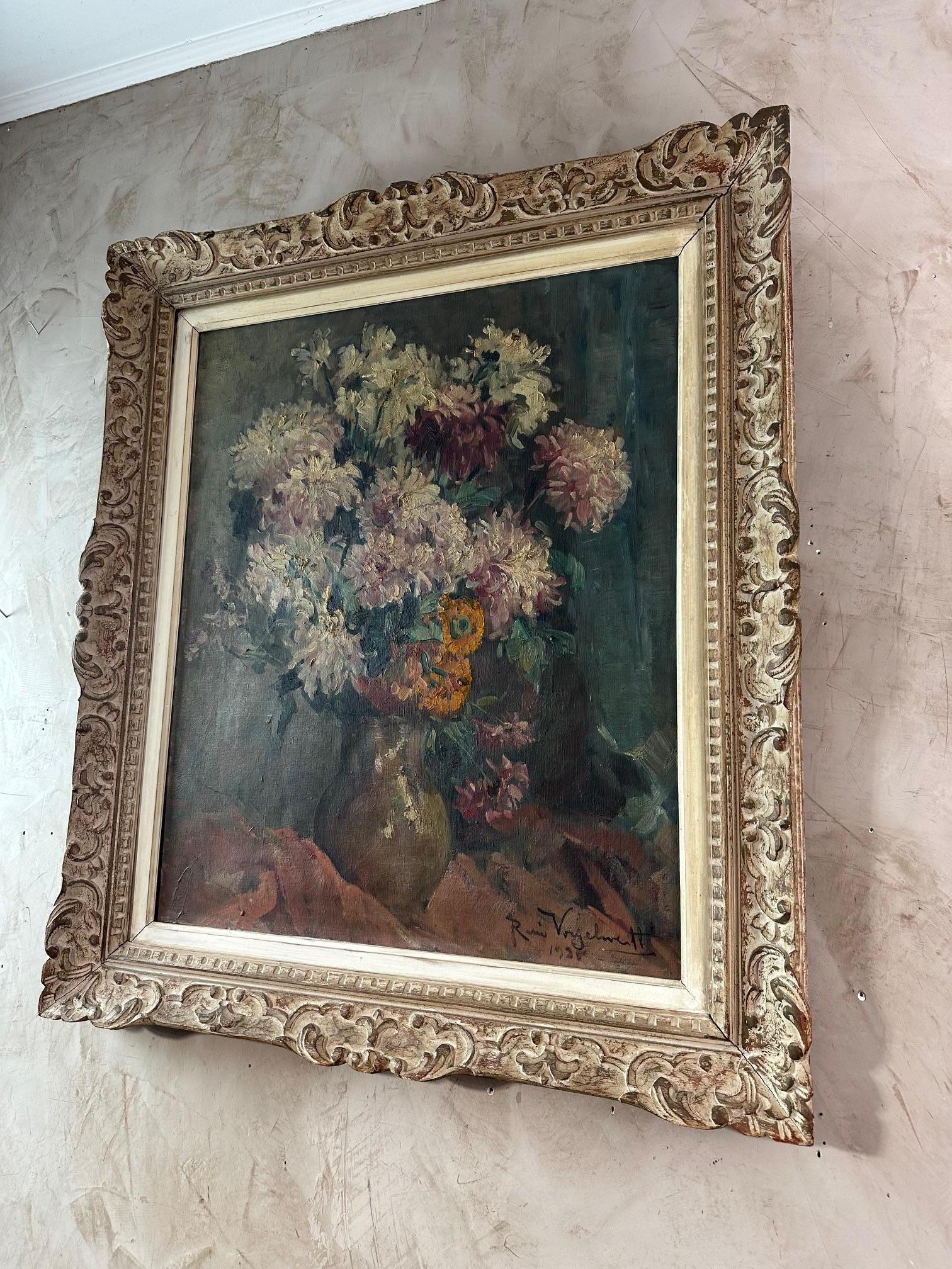 20. Jahrhundert Französisch Öl auf Leinwand signiert René Vogelweith, 1938s im Angebot 3