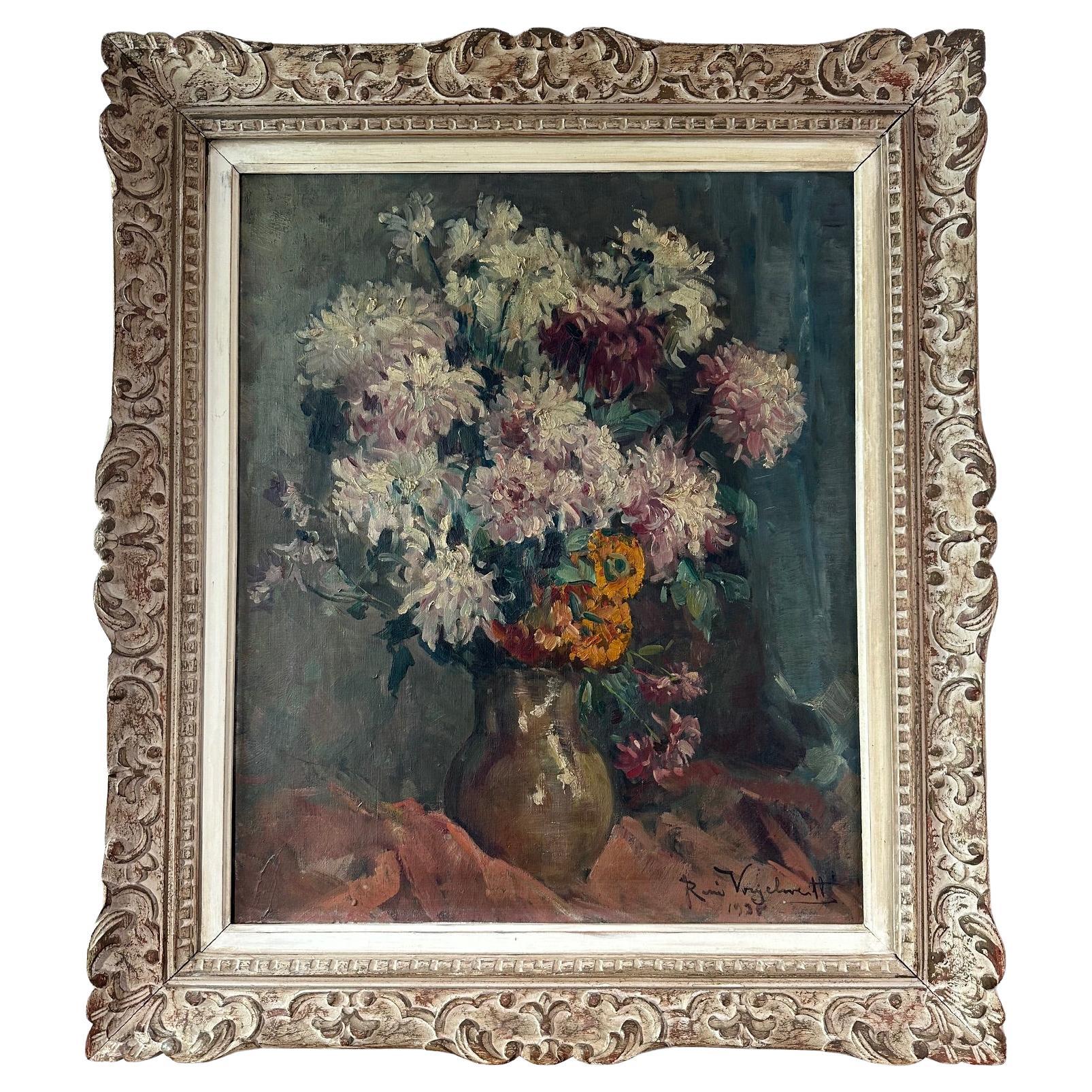 20th century French Oil on Canvas signed René Vogelweith, 1938s