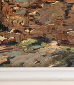 20th Century French Oil on Panel Painting 'Shepherd and Flock in a Provençal Lan