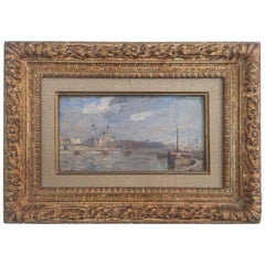 Antique 20th Century French Oil on Wood