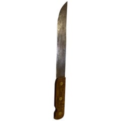 20th century French Old Cutler Signboard Metal and Wood Knife, 1940s