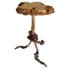 20th Century French Olive Wood Live Edge Side Table