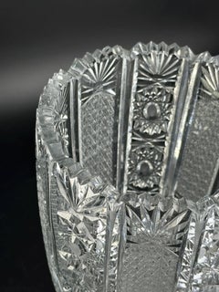 20th Century, French or Bohemian Cut Crystal Vase with Silver-Plated Mount