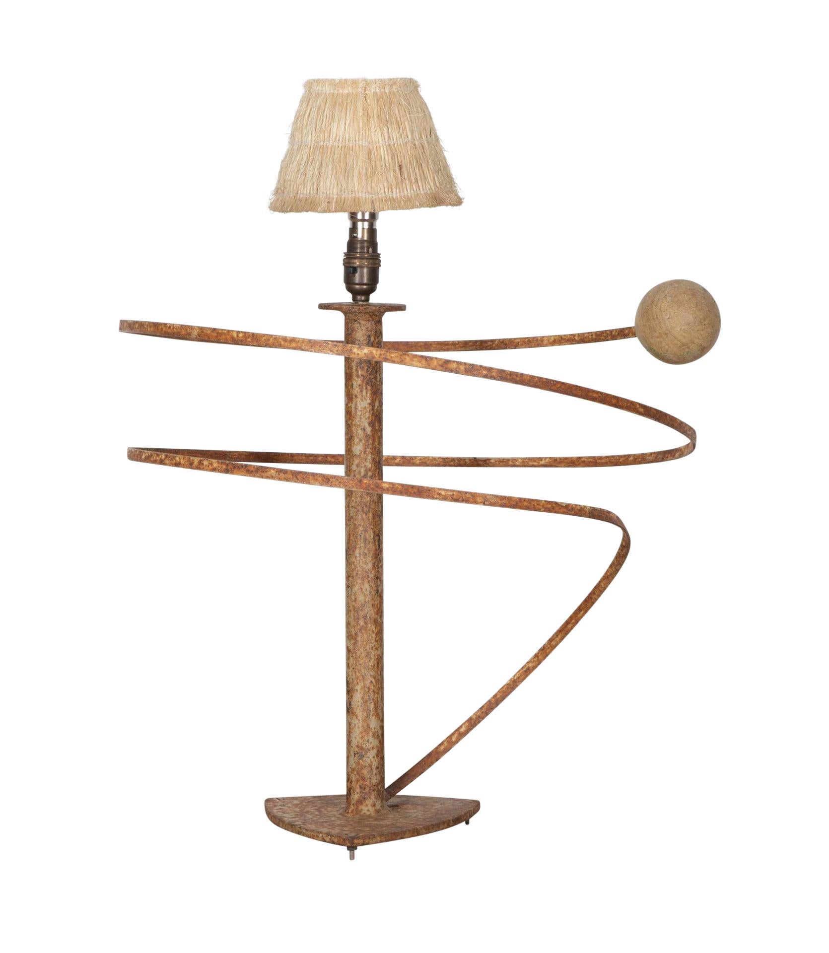 Unusual 20th Century French metal orbital lamp.