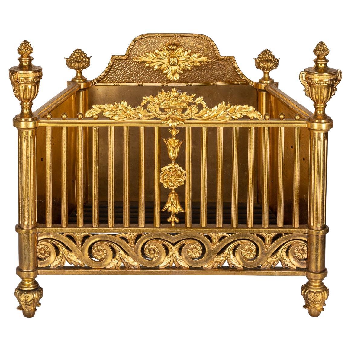 20th Century French Ormolu Fireplace Wood Burner, circa 1900