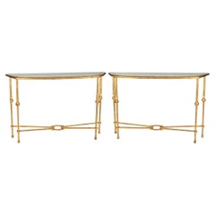 20th Century French Ormolu & Glass Console Tables