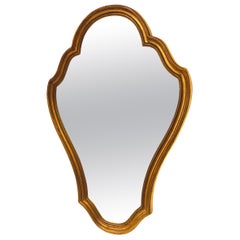 20th Century French Oval Mirror with Giltwood Frame and Crystal Glass