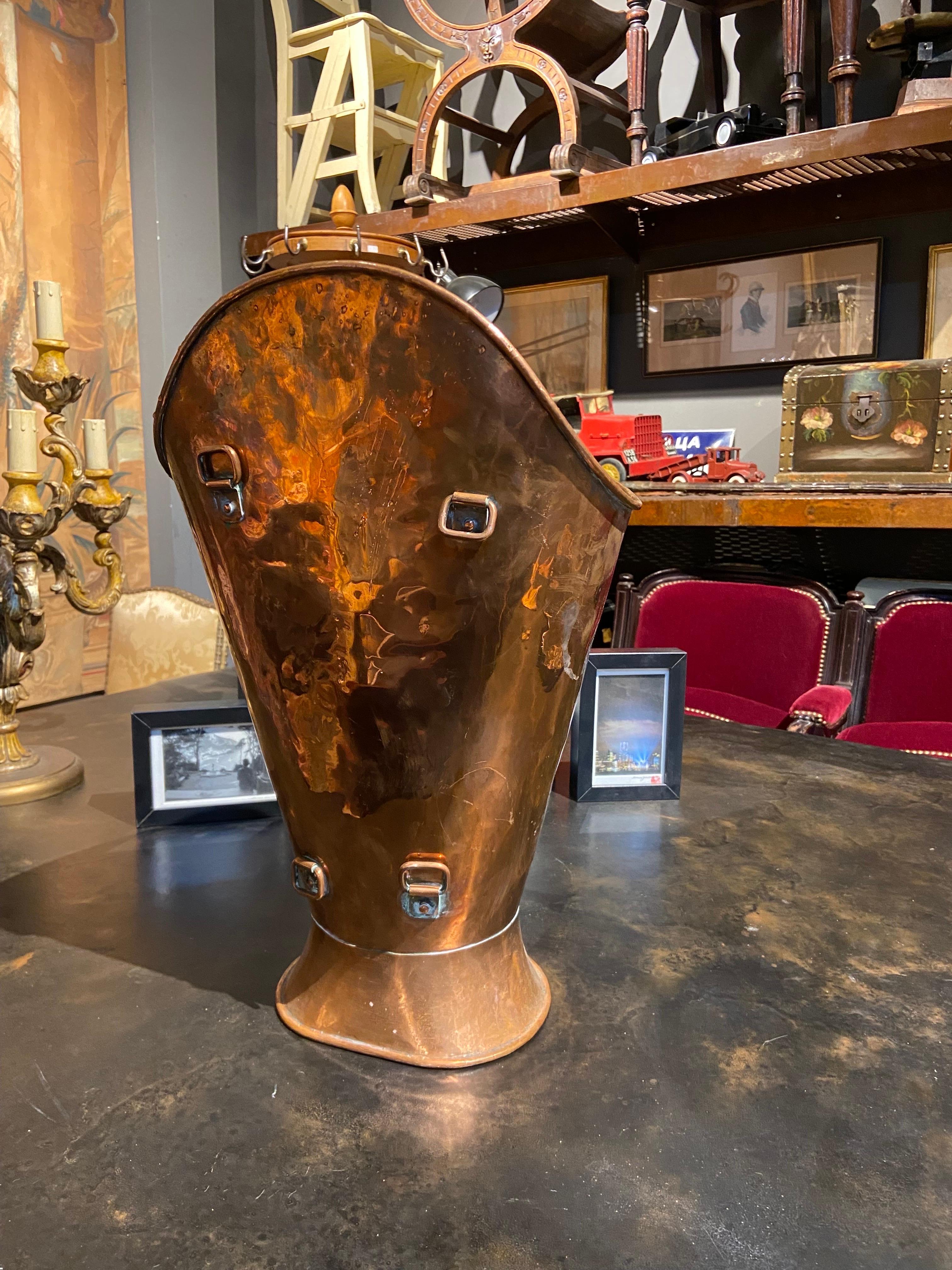 20th Century French Oval Umbrella Stand Hand Made in Copper In Good Condition For Sale In Sofia, BG