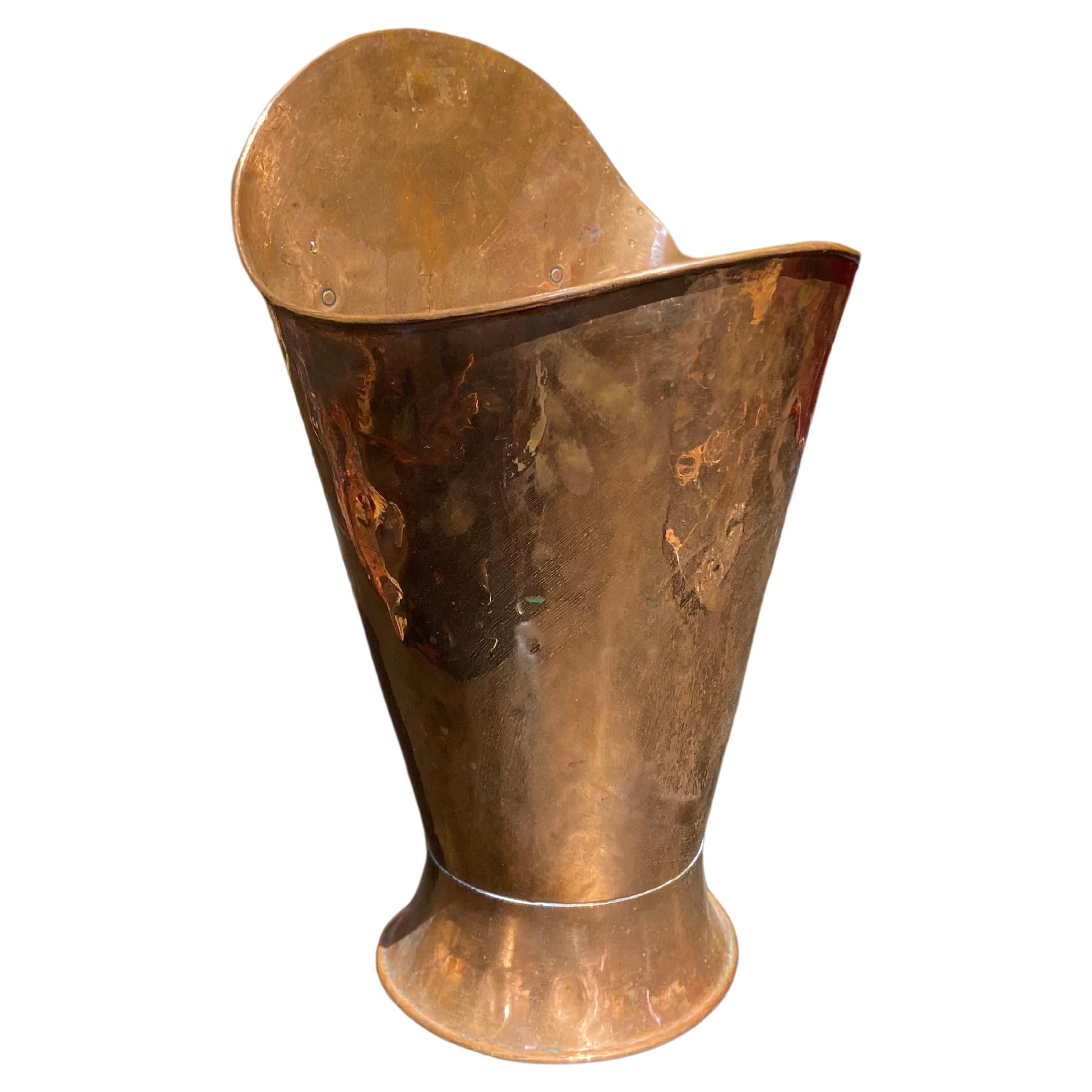 20th Century French Oval Umbrella Stand Hand Made in Copper For Sale