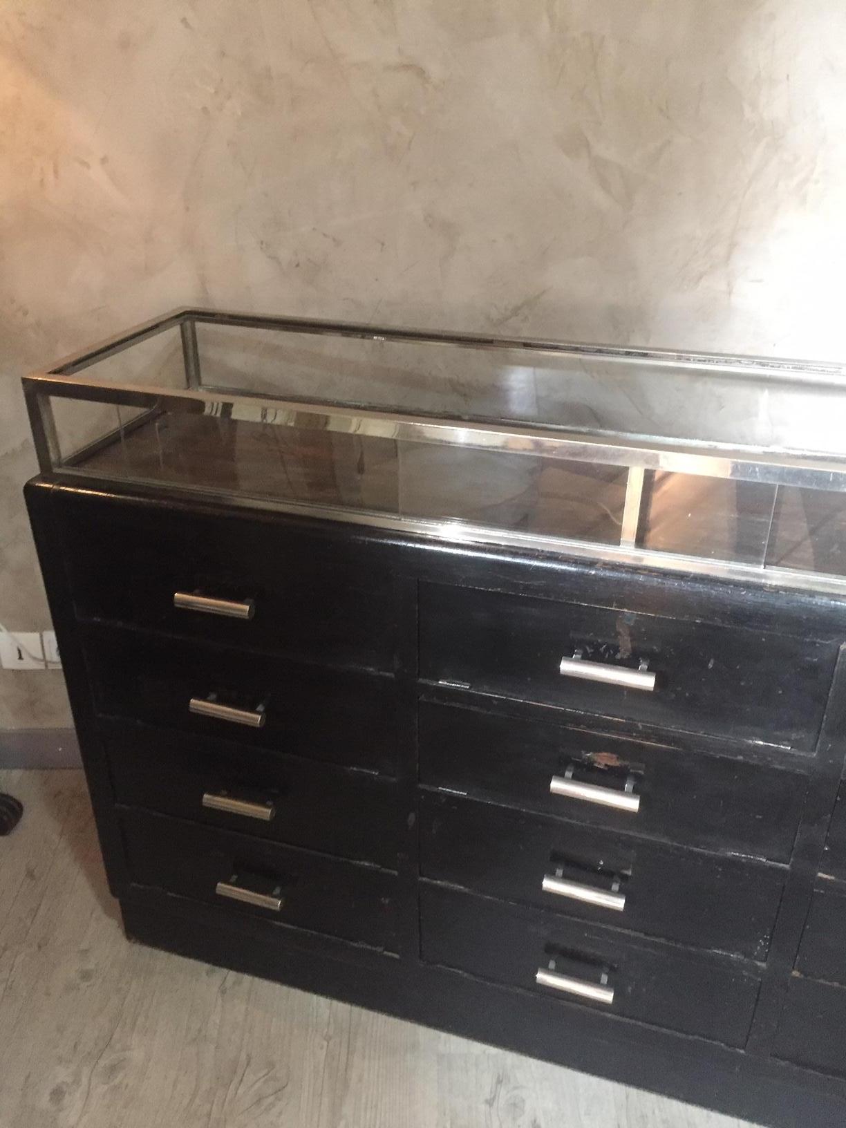 20th Century French Painted Aberdashery Vitrine and Chest of Drawers, 1920 5