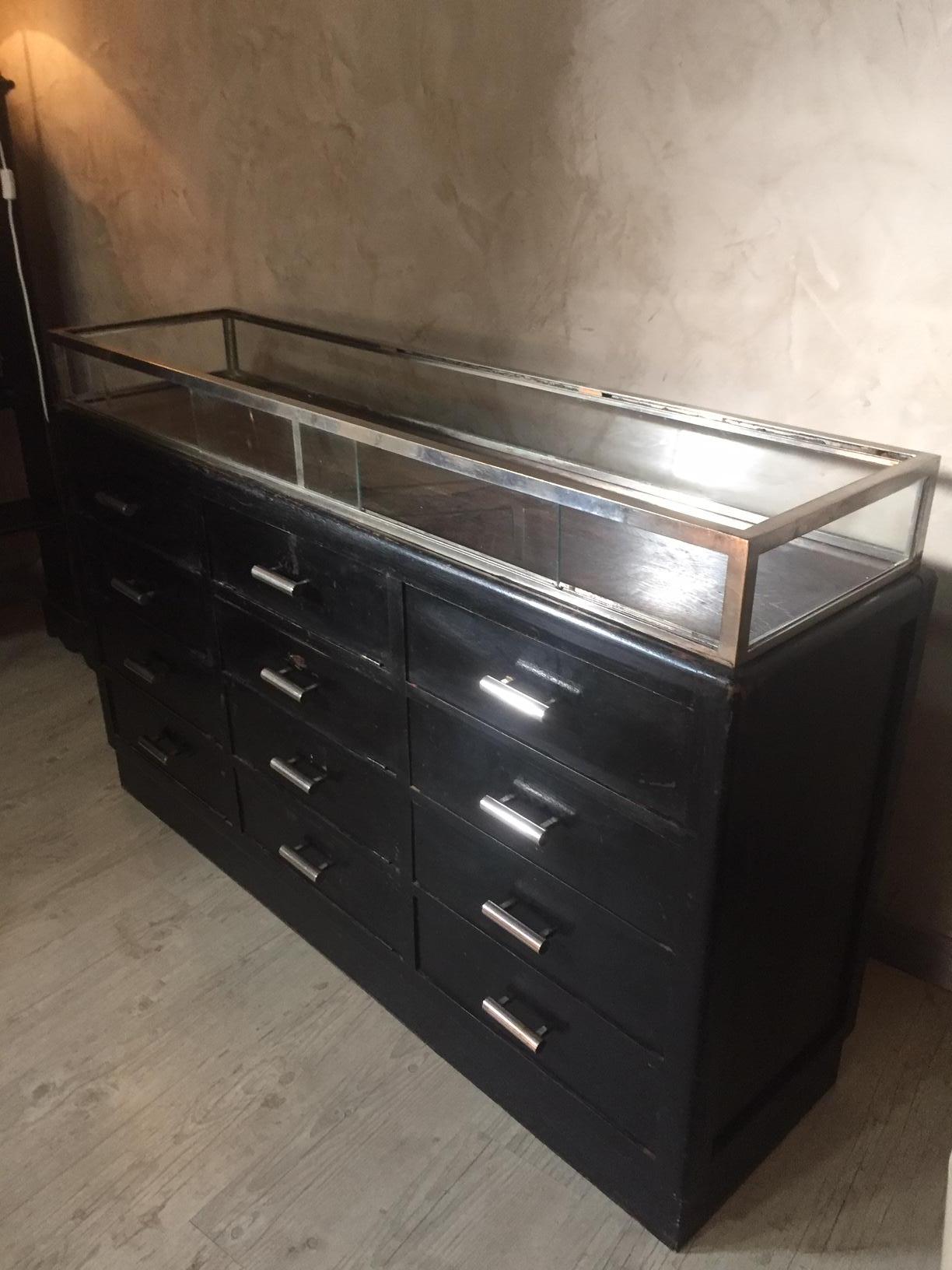 20th Century French Painted Aberdashery Vitrine and Chest of Drawers, 1920 4