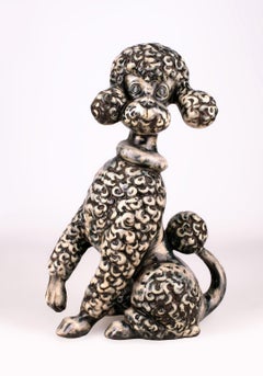 20th Century French Painted Ceramic Figure of a Poodle/Dog by Atelier Primavera