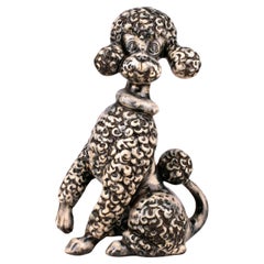 20th Century French Painted Ceramic Figure of a Poodle/Dog by Atelier Primavera