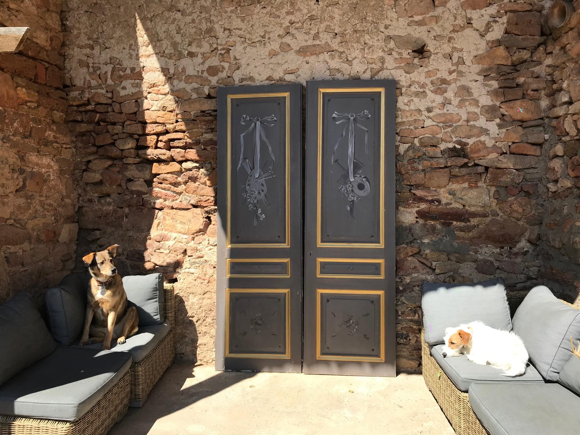 20th Century French Painted Double Doors, 1900s For Sale 10