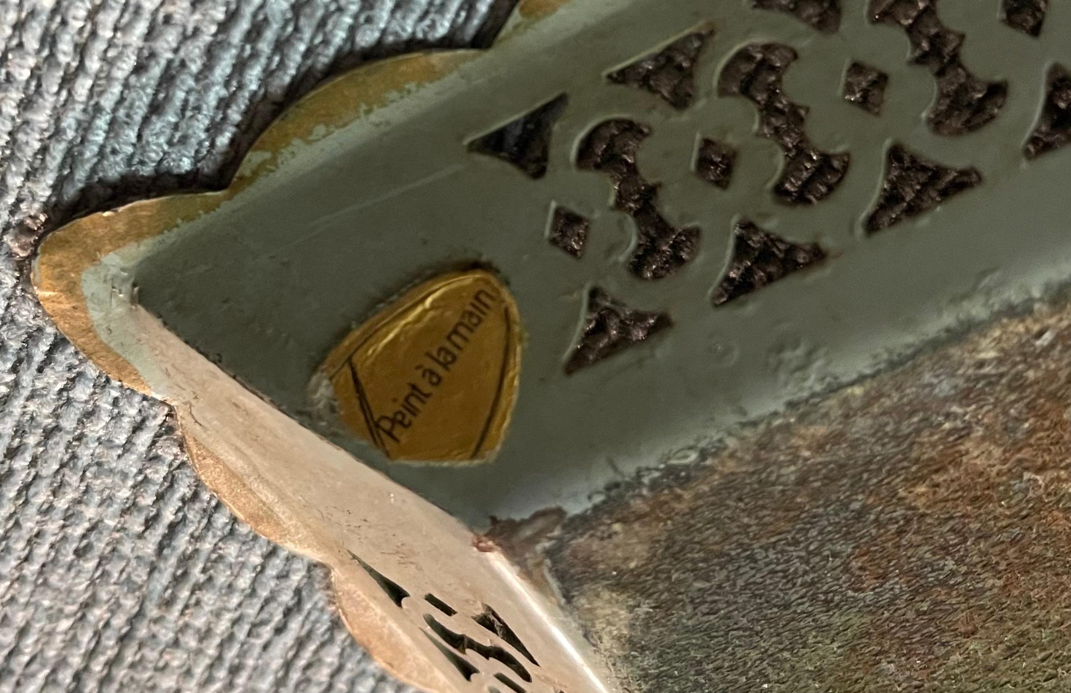 Französisches bemaltes Metalltablett des 20. Jahrhunderts im Angebot 2