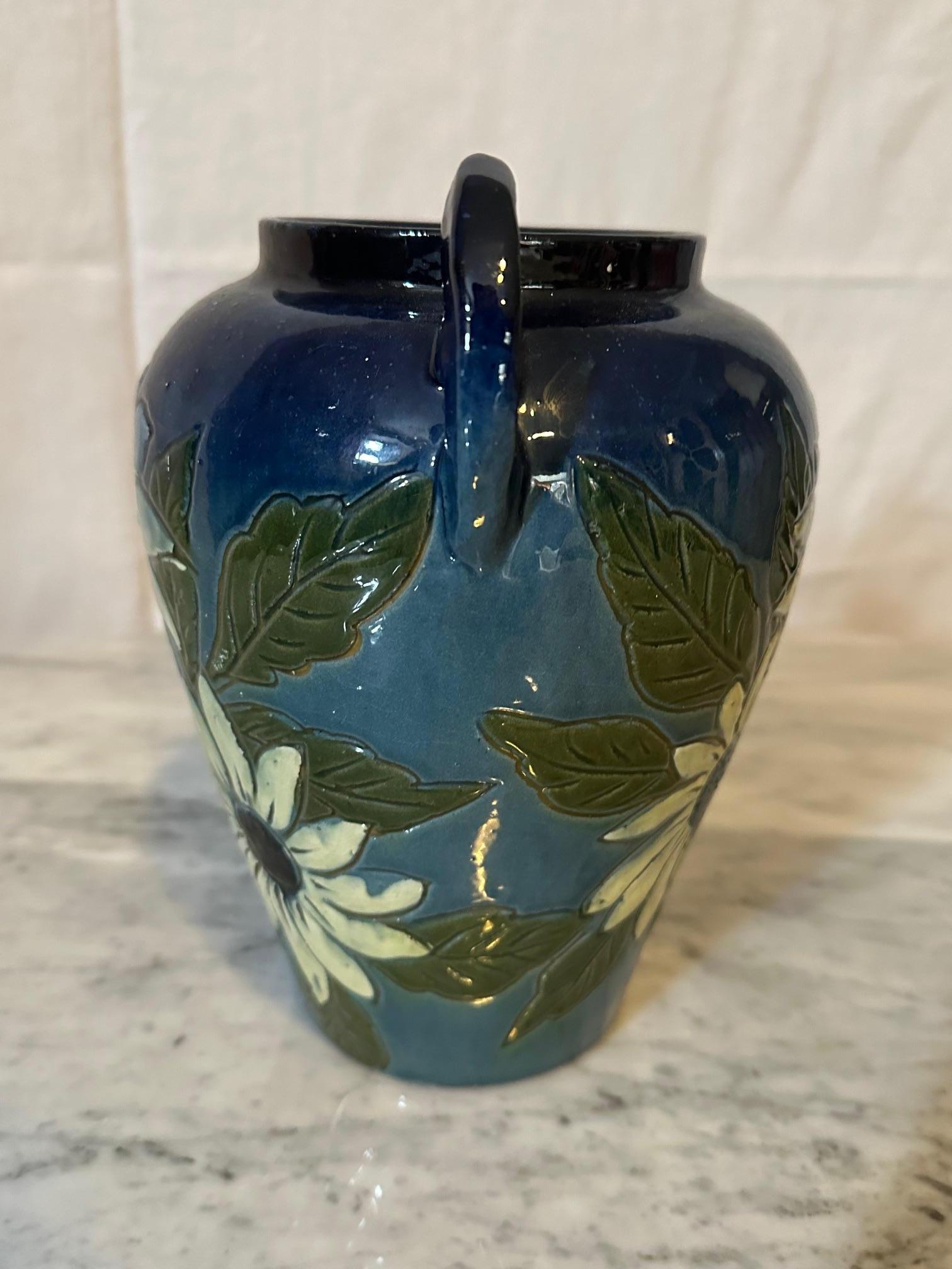 20th century French Painted Terracotta Fauquet Vase, 1940s For Sale 4