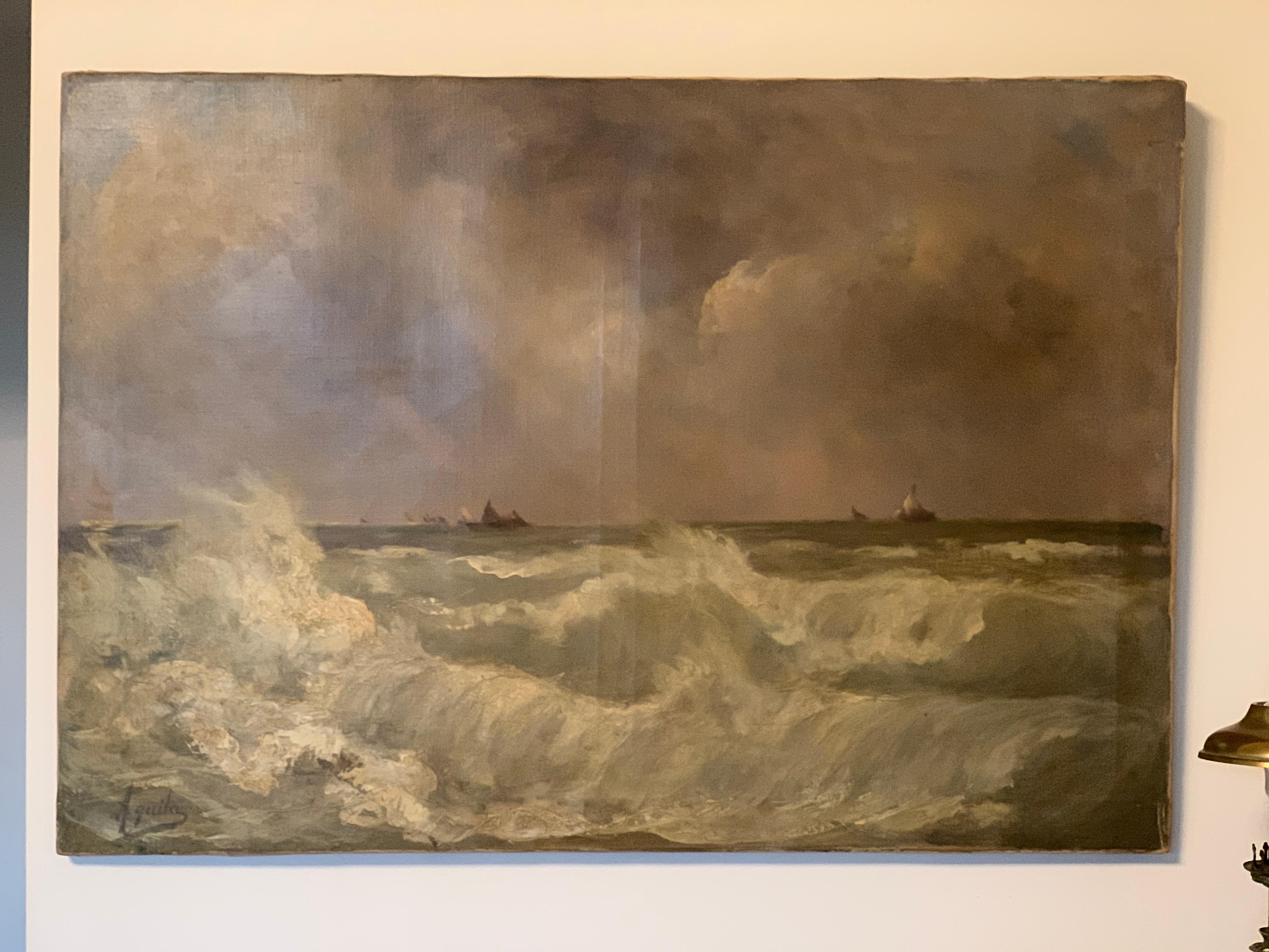 Pintura francesa del siglo XX Óleo sobre lienzo 