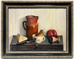 Fine French Still Life Interior Scene Fruit & Table Top Items, Beautiful Details
