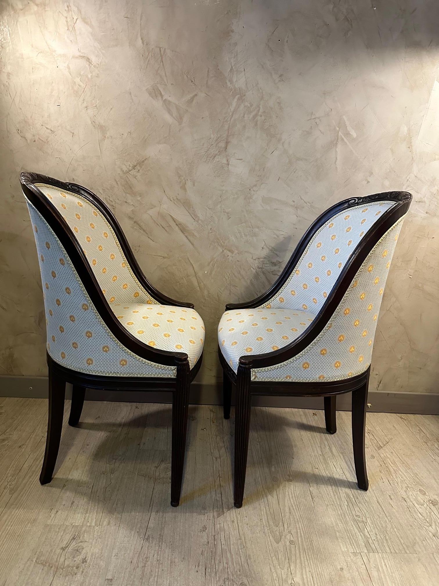 20th century French Pair of Art deco Armchairs, 1925s For Sale 5