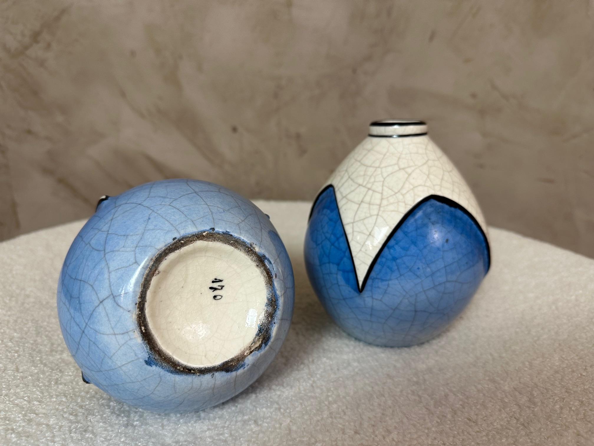 20e siècle Paire de vases Longwy Art Déco, 1930 Bon état - En vente à LEGNY, FR