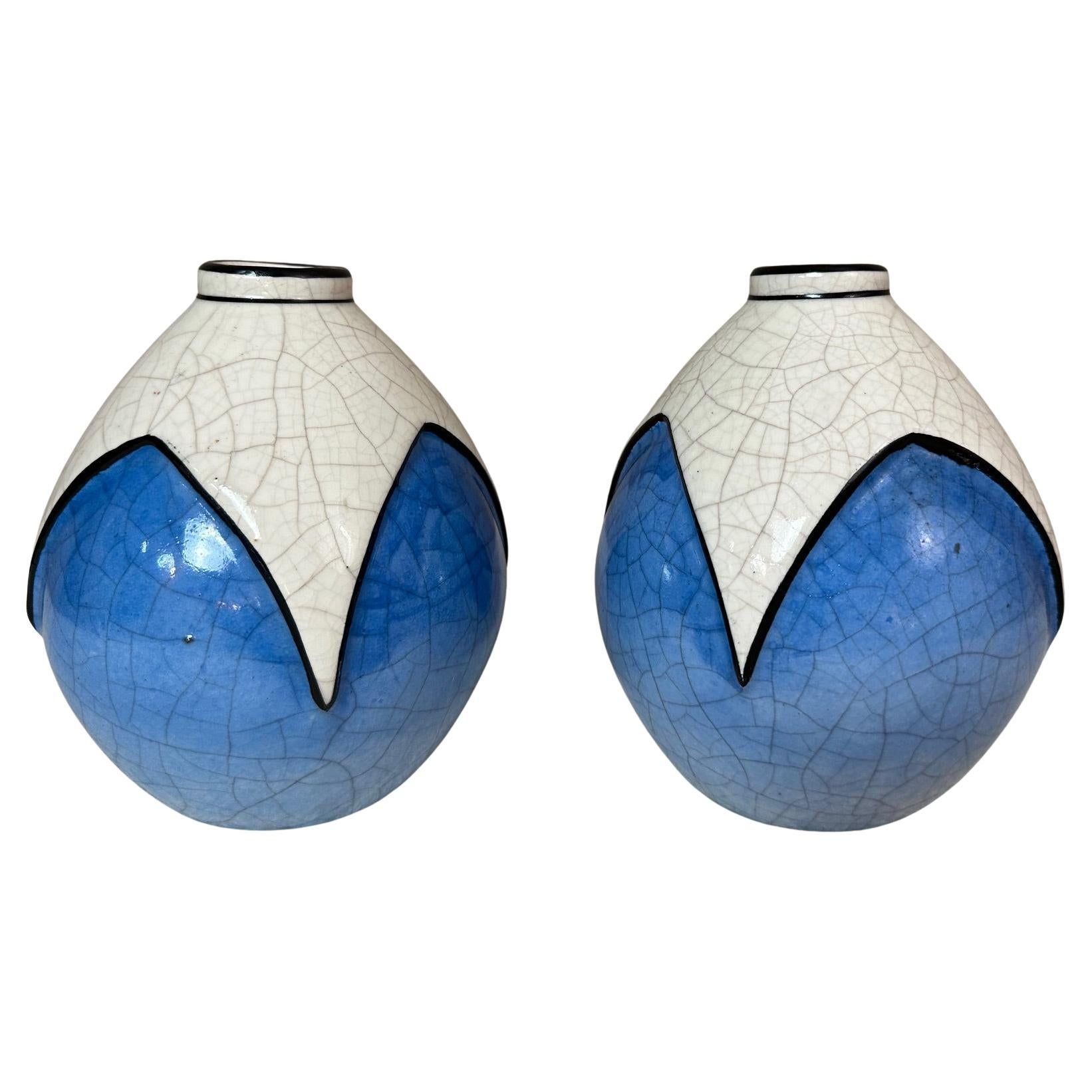 20e siècle Paire de vases Longwy Art Déco, 1930