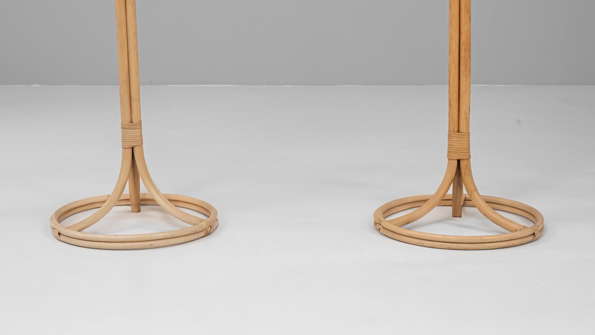 Paire de lampadaires en bambou français du 20e siècle en vente 4